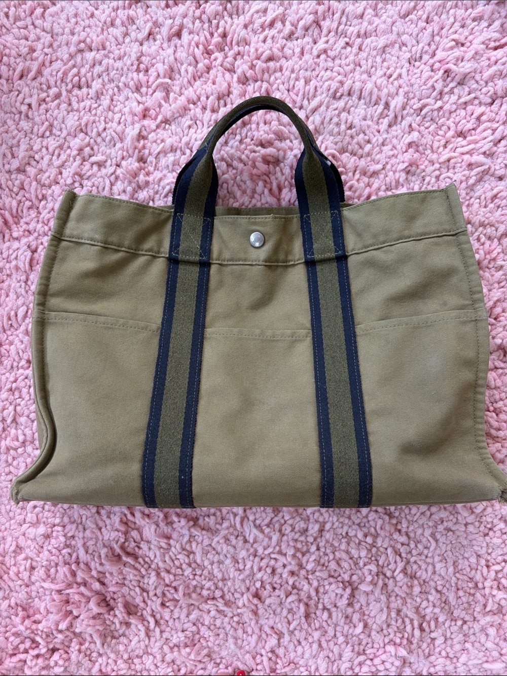 Vintage Hermes Fourre Tout Canvas Bag